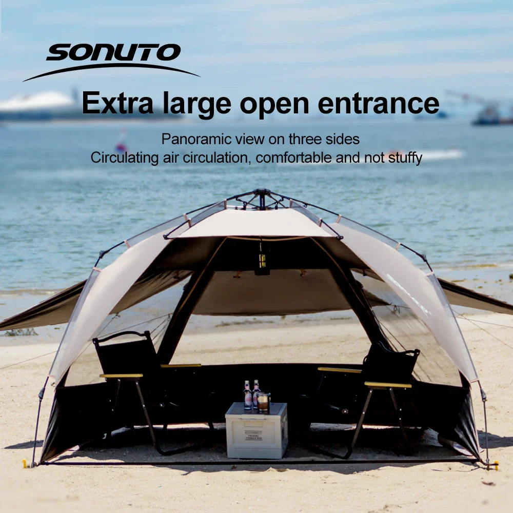 Outdoor 3-4 Person One-Touch Pop Up Camping Tent - Image 6