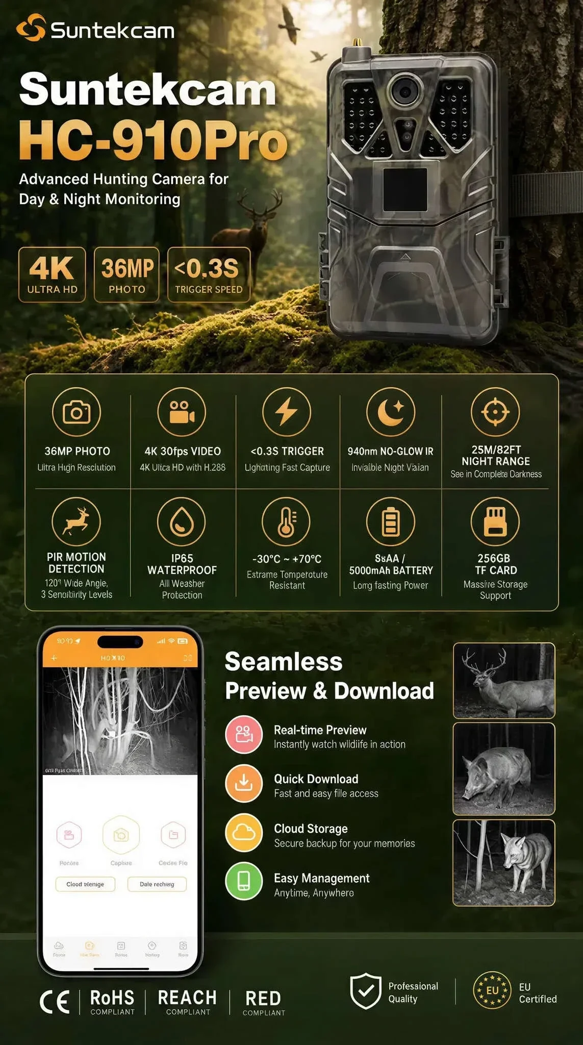 4G Trail Camera with APP Live Video, 4K Recording, 30MP Photos - Image 5