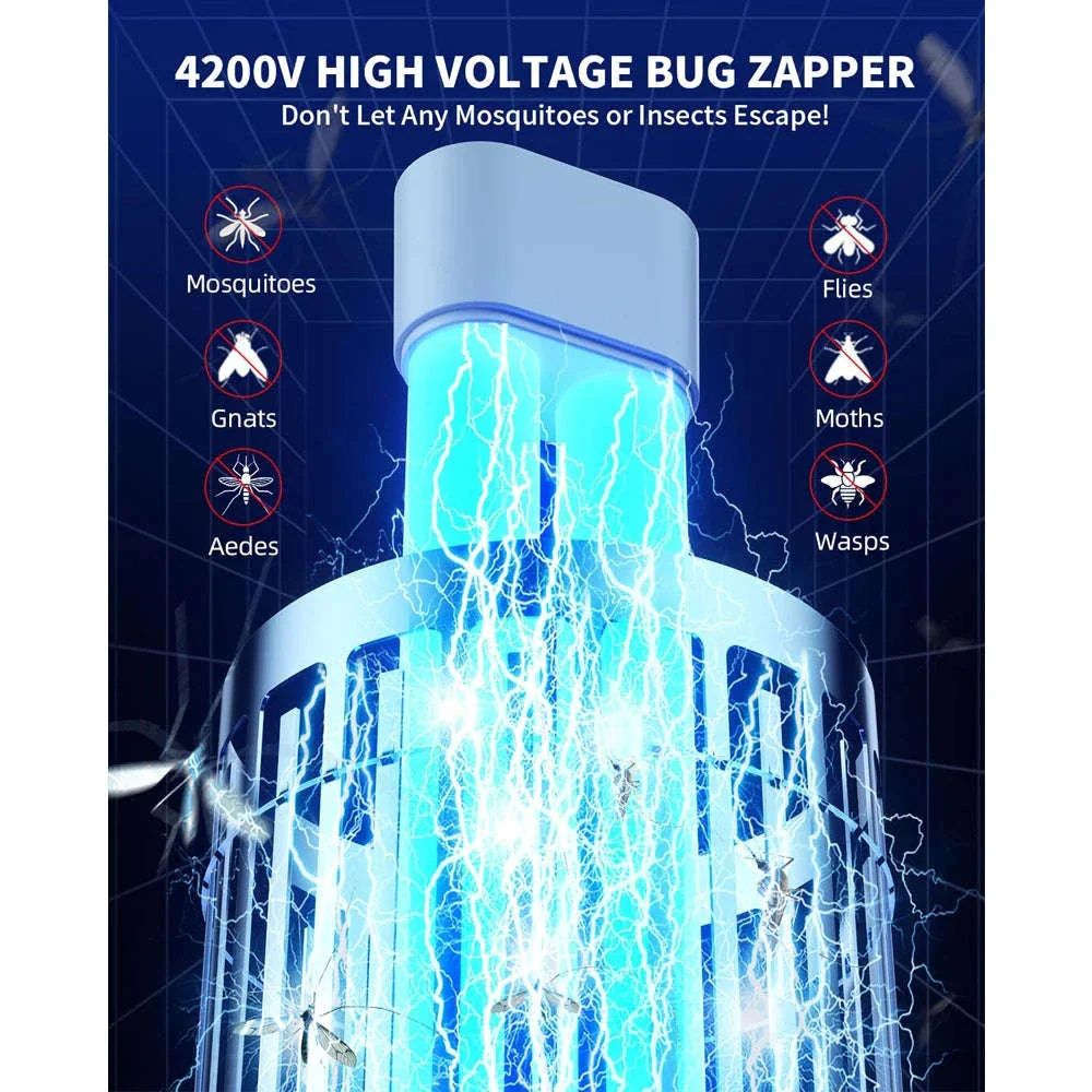 Outdoor Bug Zapper with Dual LED Light 4200V Mosquito Trap - Image 3