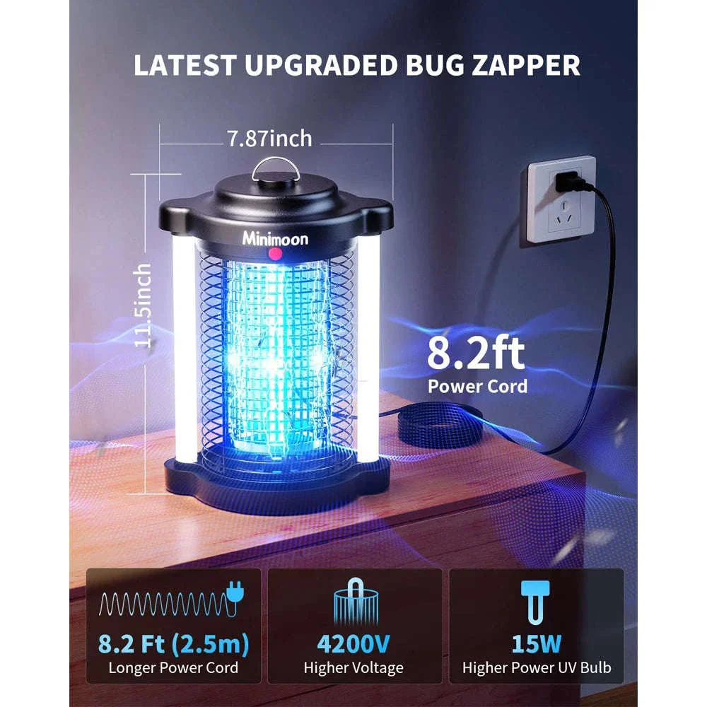Outdoor Bug Zapper with Dual LED Light 4200V Mosquito Trap - Image 5