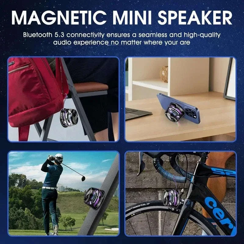 Outdoor Magnetic Bluetooth Speaker with RGB Light and Phone Holder - Image 3