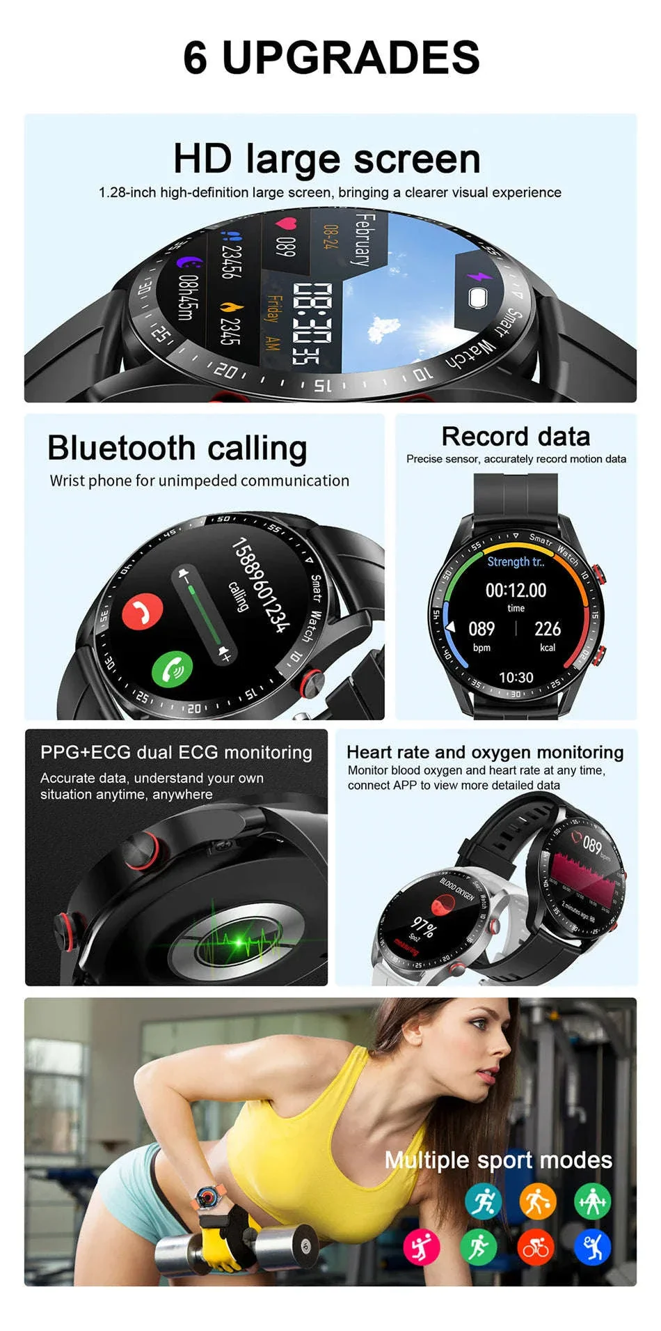 GT Series 1.53" IPS Fitness Tracker Smart Watch - Image 9
