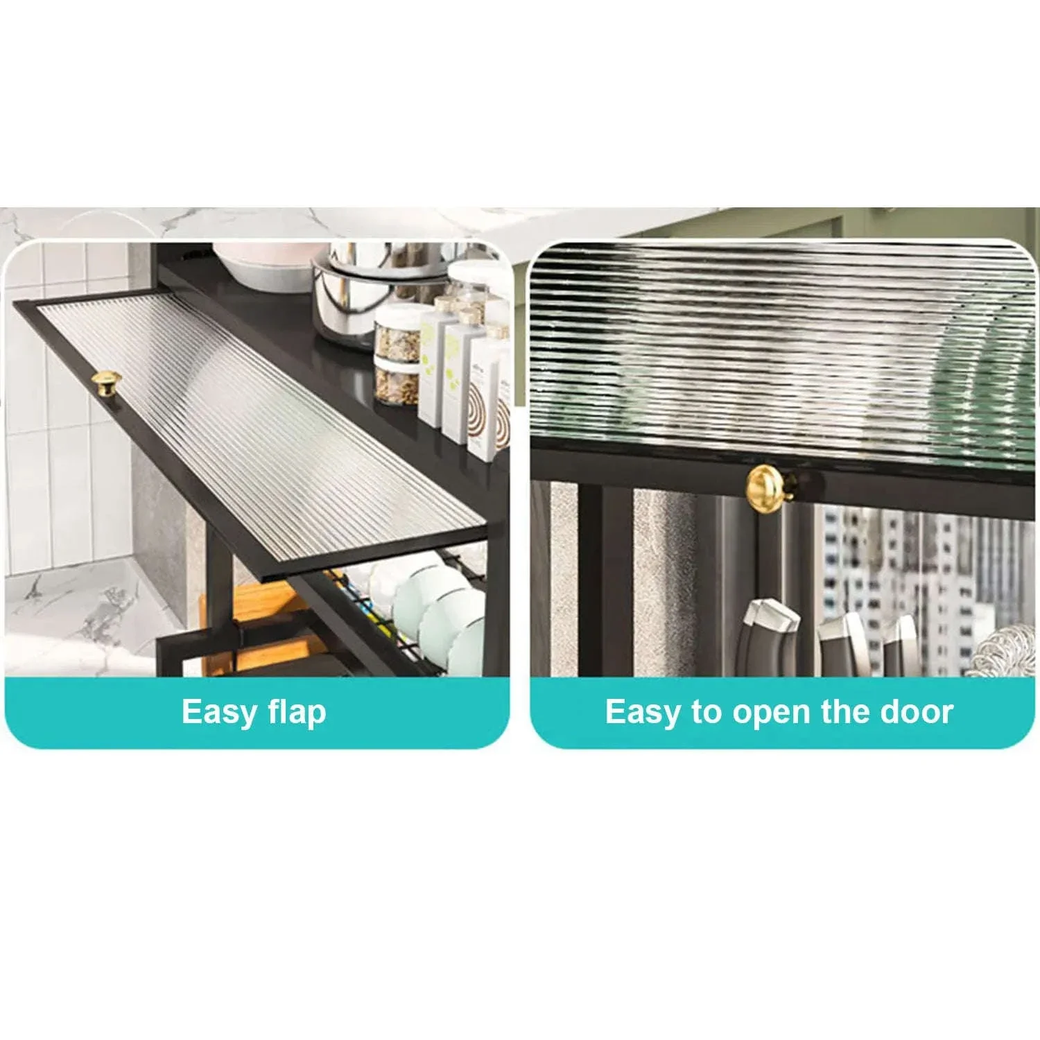 Over Sink Dish Drying Rack 2-Tier with Flip Cover Storage Shelf - Image 10