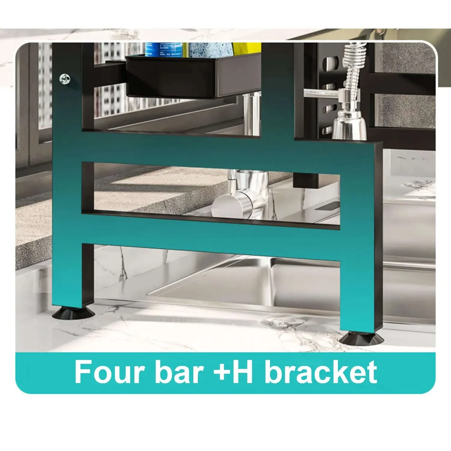 Over Sink Dish Drying Rack 2-Tier with Flip Cover Storage Shelf - Image 14