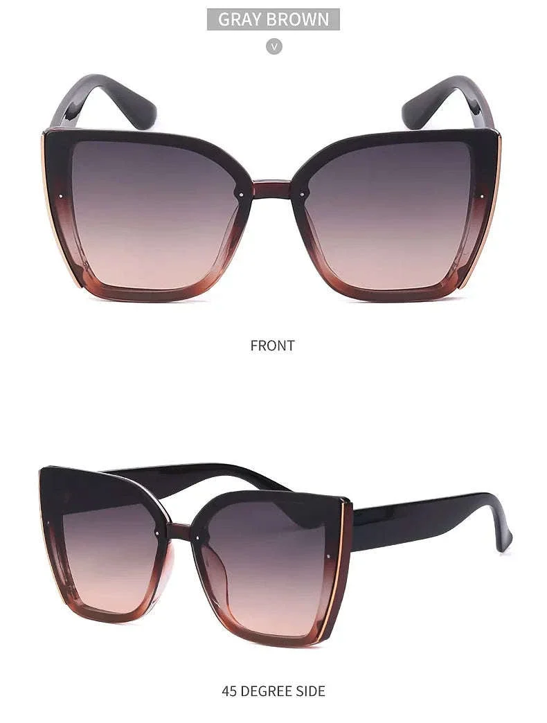 Oversized Cat Eye Sunglasses for Women with UV400 Protection - Image 24