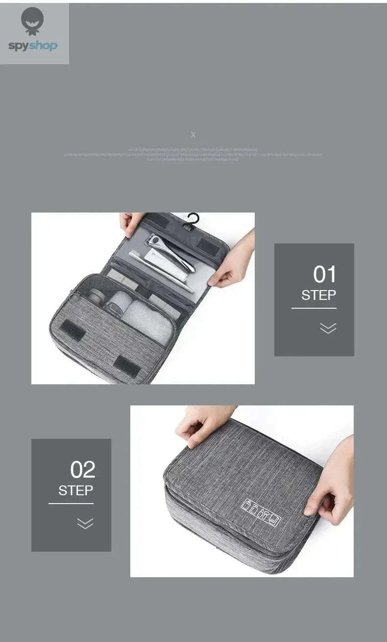 Travel Toiletry Bag with Hanging Hook and Organized Storage - Image 10