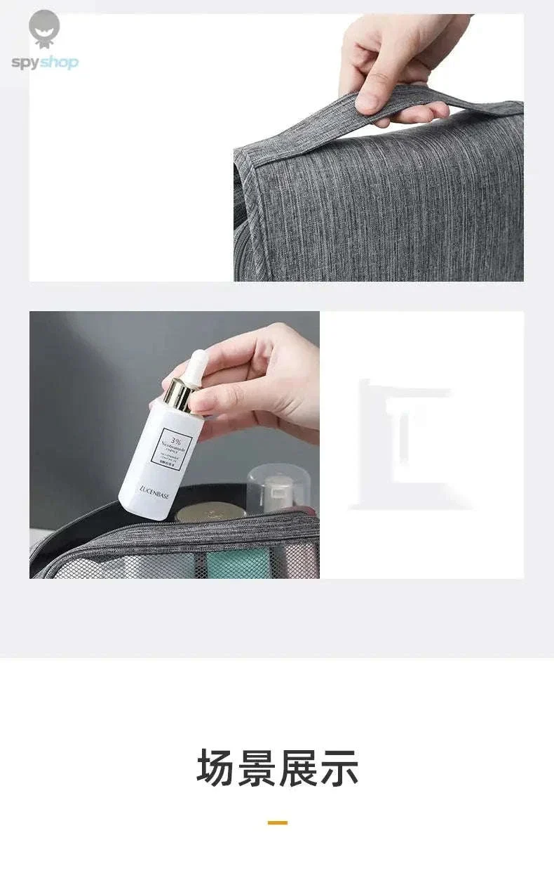 Travel Toiletry Bag with Hanging Hook and Organized Storage - Image 14