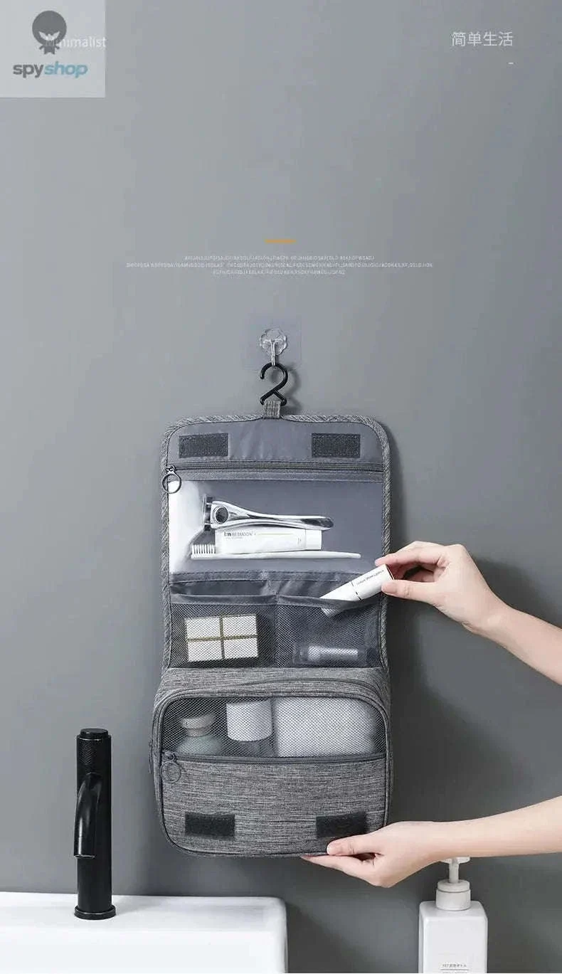 Travel Toiletry Bag with Hanging Hook and Organized Storage - Image 6