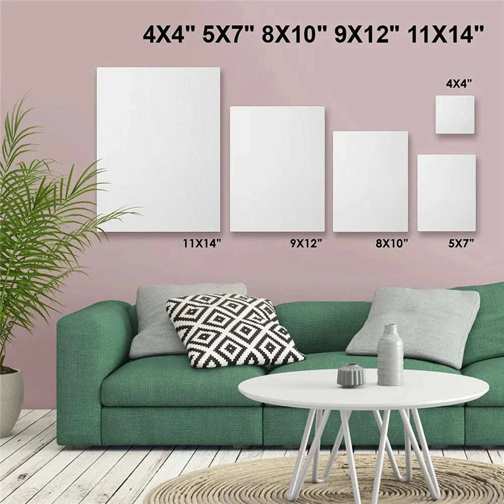 Pack of 4 White Square Primed Canvas Boards - Image 10