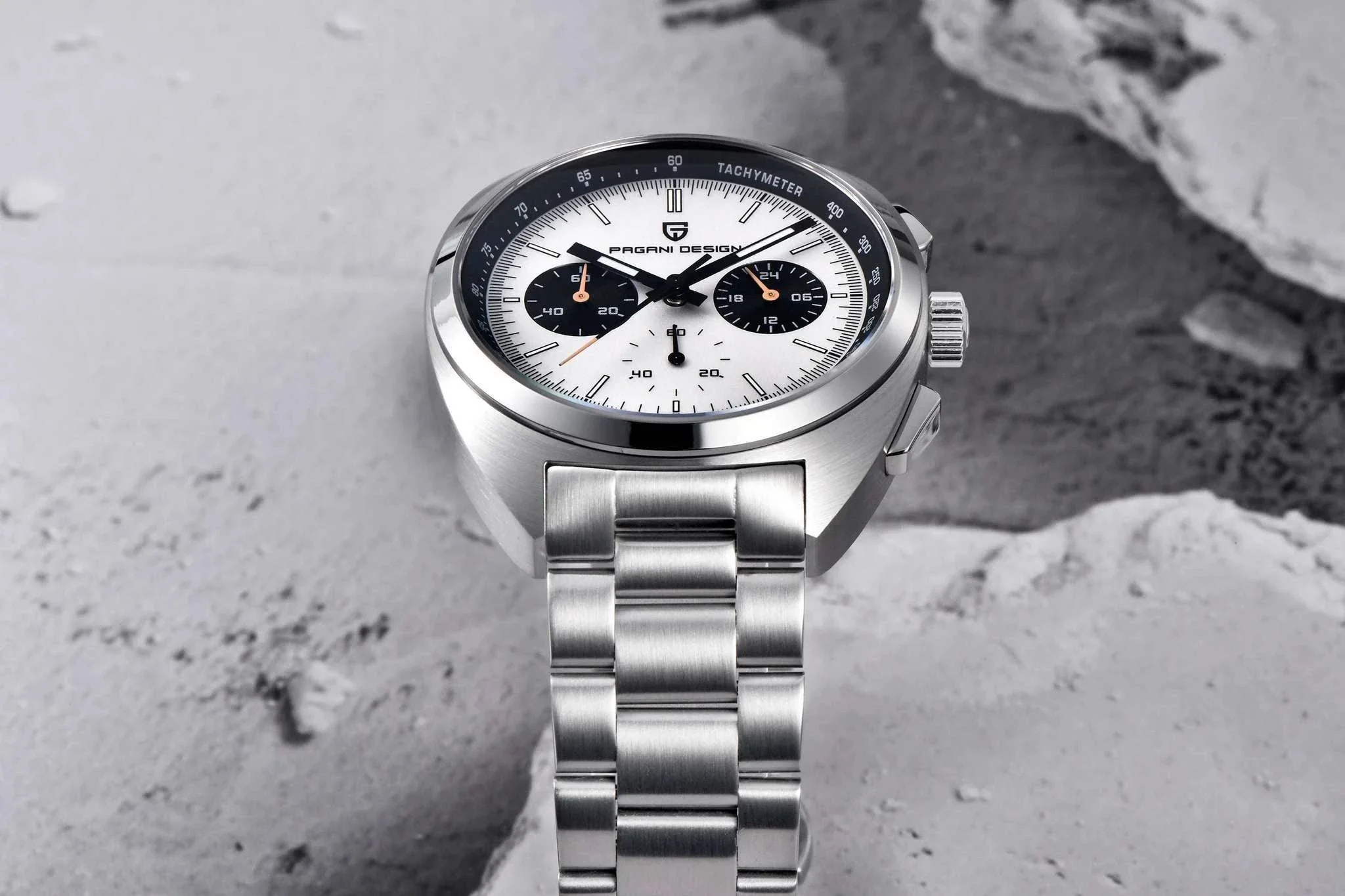 Pagani Design Panda Dial Chronograph Watch Sapphire Steel 10Bar - Image 16