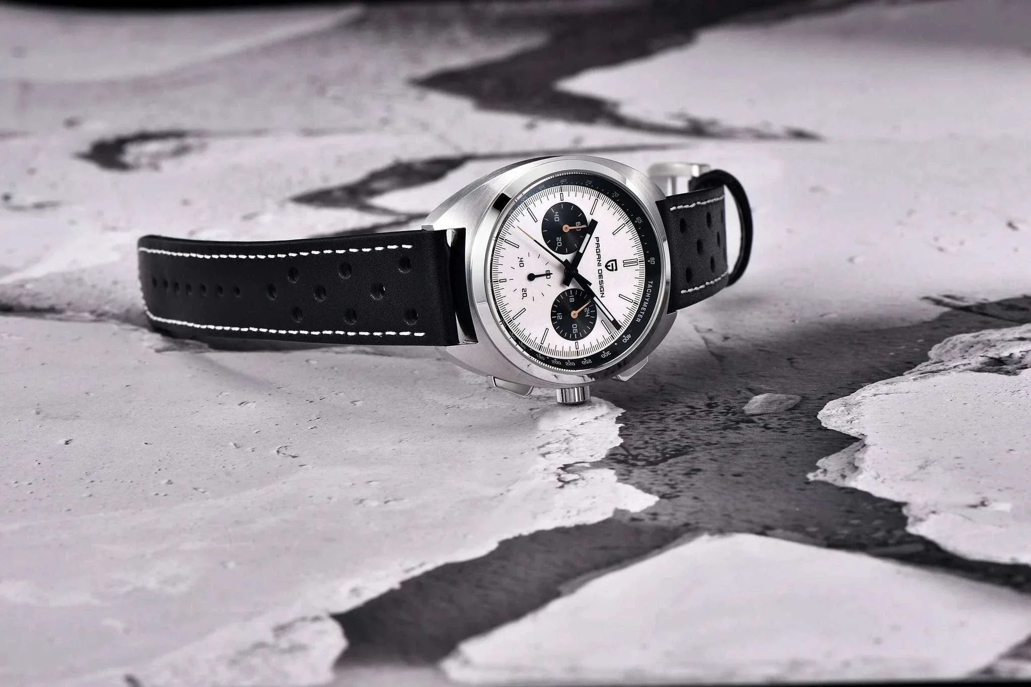 Pagani Design Panda Dial Chronograph Watch Sapphire Steel 10Bar - Image 19