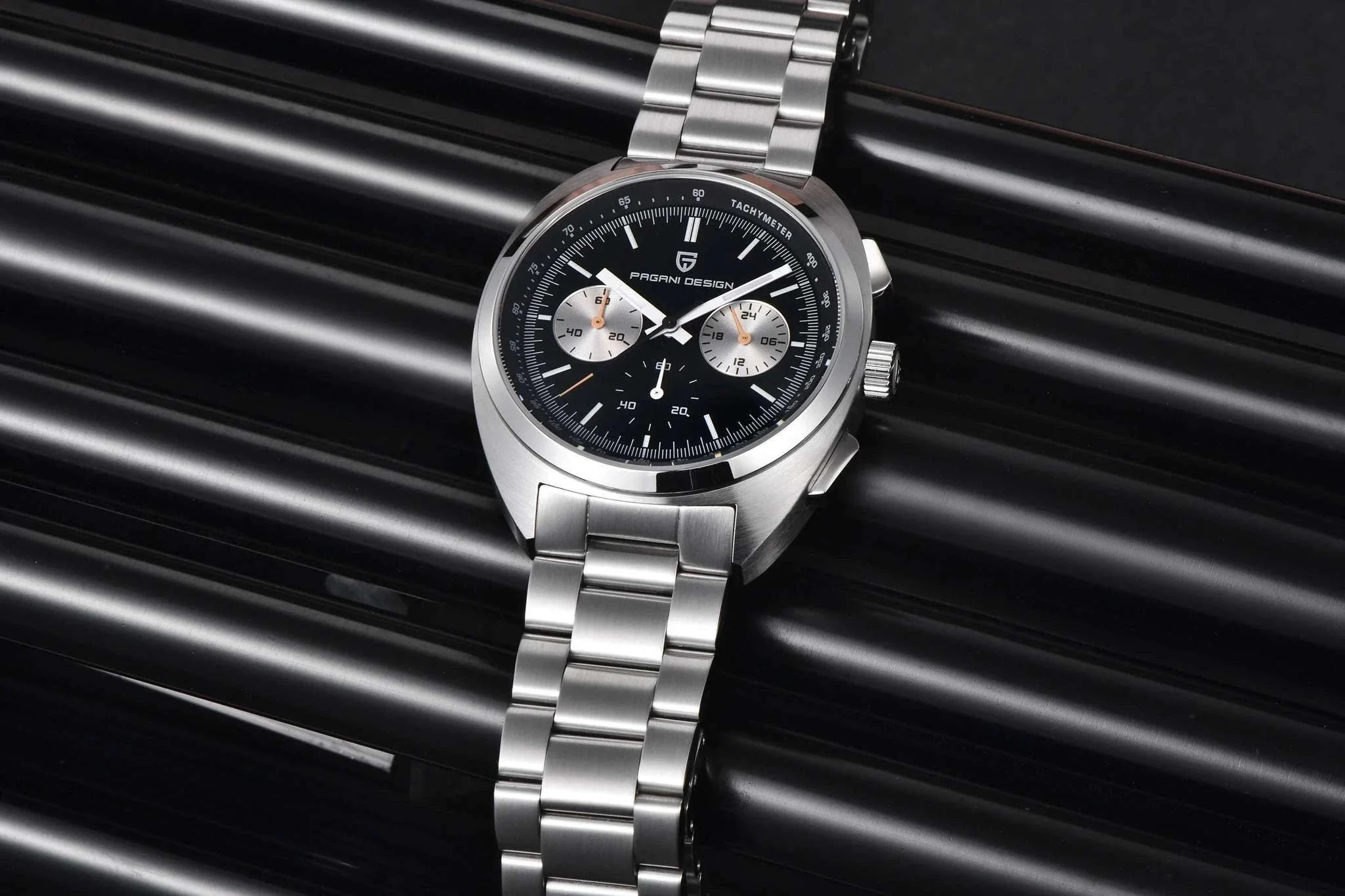 Pagani Design Panda Dial Chronograph Watch Sapphire Steel 10Bar - Image 23