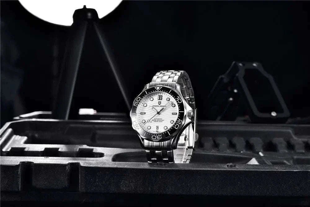 Blue Wave Dial Automatic Diver Watch with Sapphire Crystal - Image 16