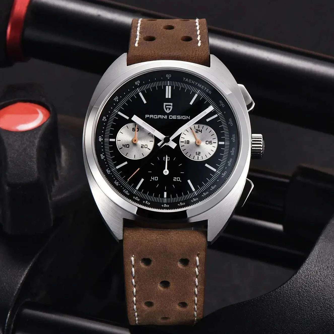 Pagani Design Panda Dial Chronograph Watch VK63 Sapphire - Image 4
