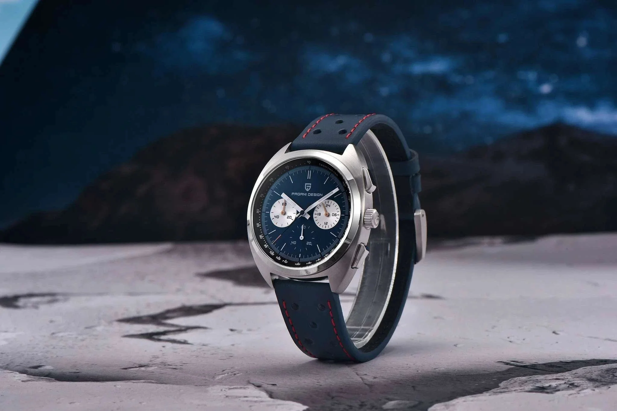 Retro Panda Dial Chronograph Watch with Sapphire Glass - Image 17