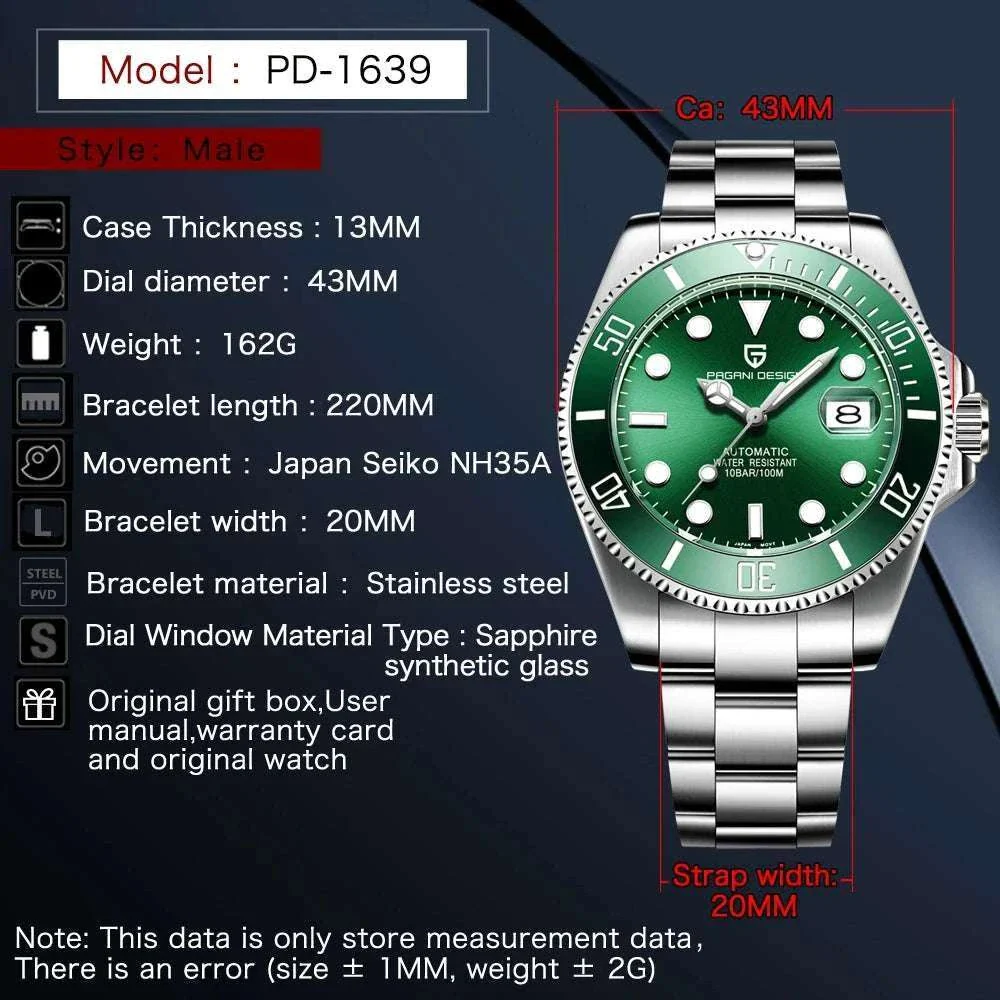 Men’s Automatic Mechanical Watch Sapphire Steel 10Bar Waterproof - Image 8