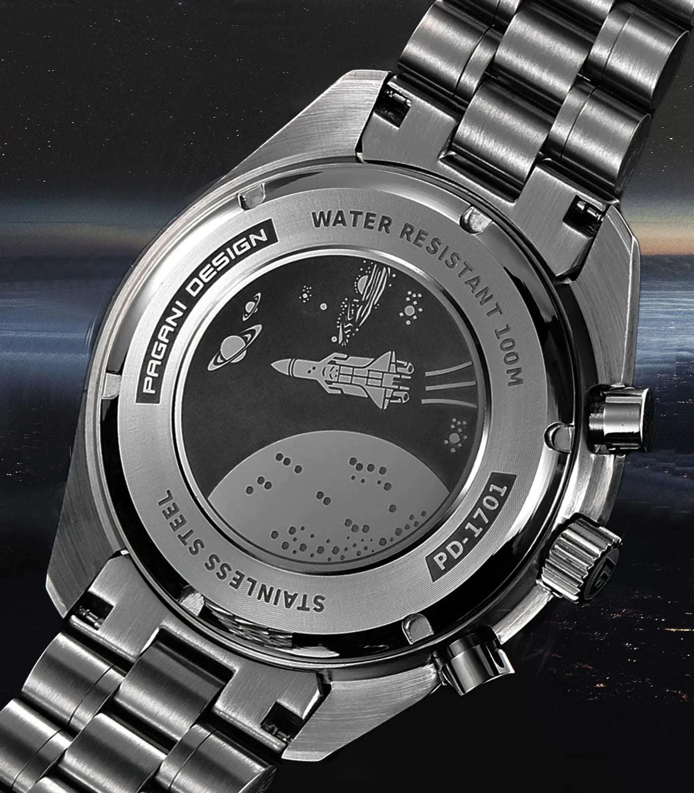 Pagani Design PD1701 Moonwatch Chronograph Sapphire Steel Watch - Image 14