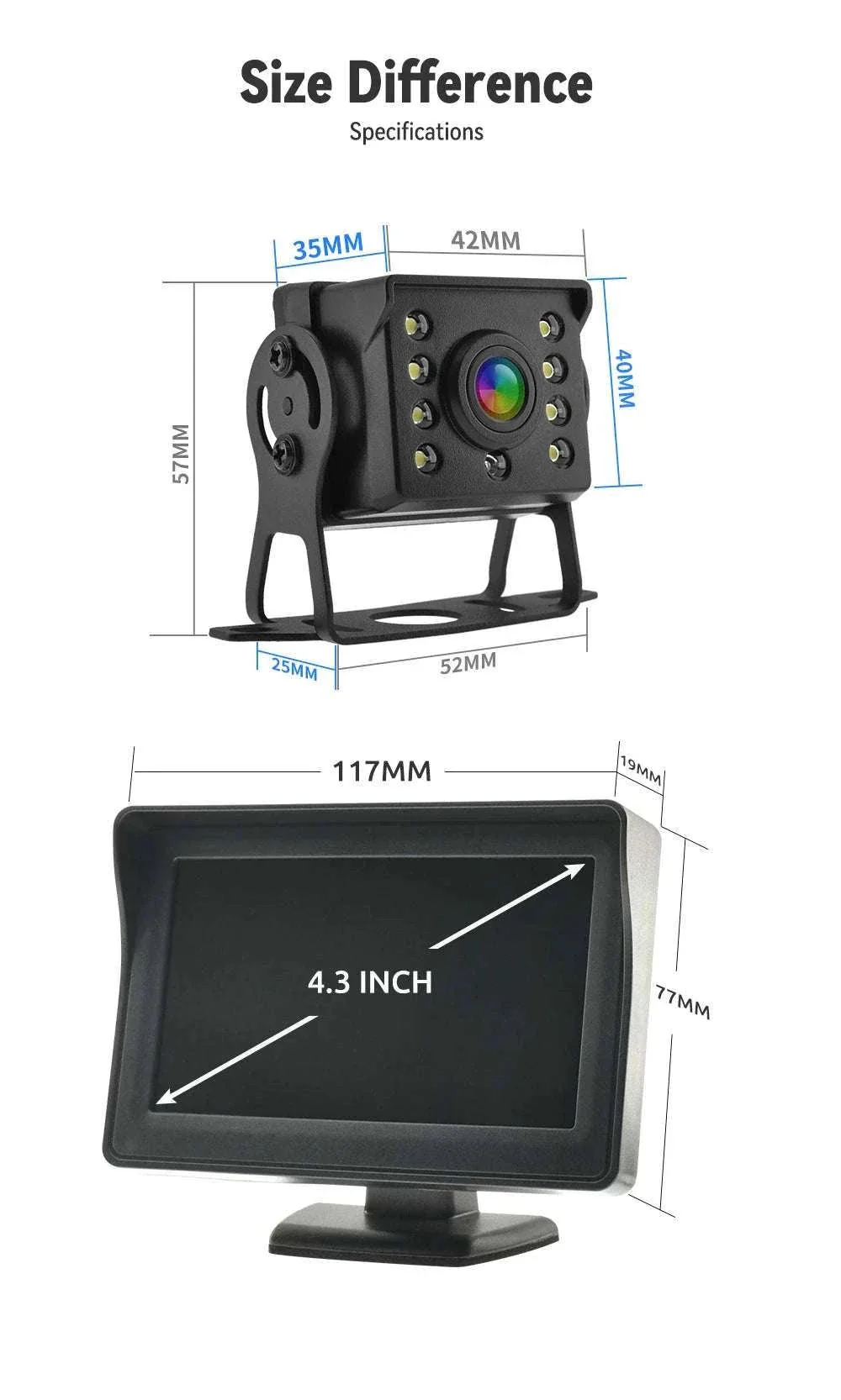 4.3" HD Backup Camera System with Monitor for Car & Truck - Image 13