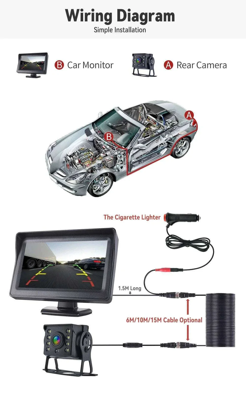 4.3" HD Backup Camera System with Monitor for Car & Truck - Image 14