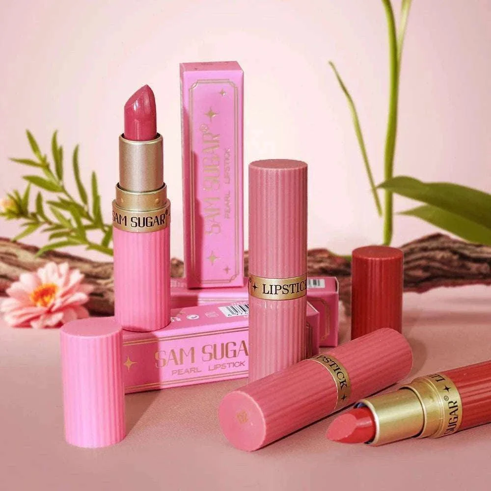 Pearlescent Pink Glitter Velvet Lipstick - Image 3