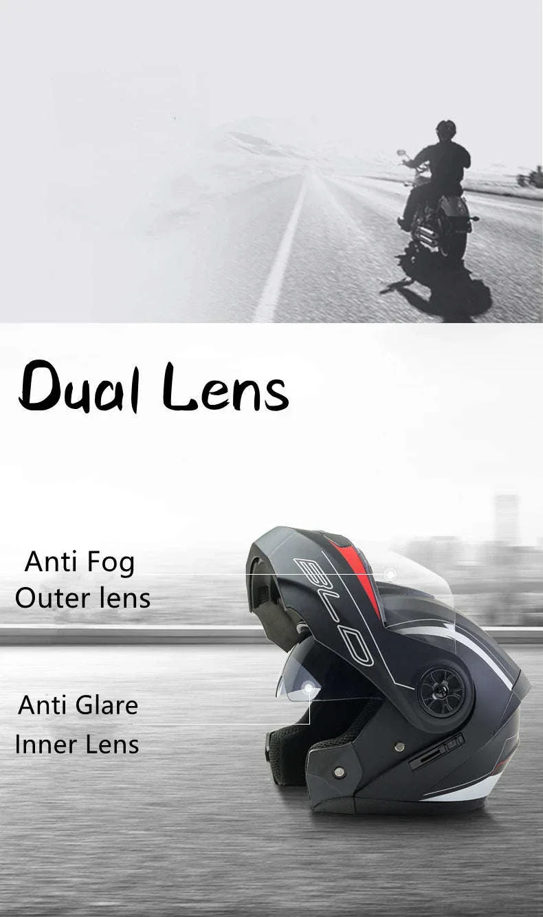 Dual Lens Motorcycle Helmet for Clear Vision and Protection - Image 10