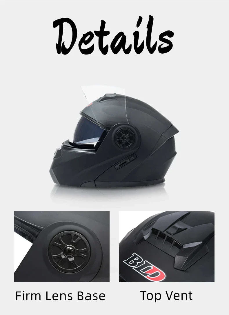 Dual Lens Motorcycle Helmet for Clear Vision and Protection - Image 16