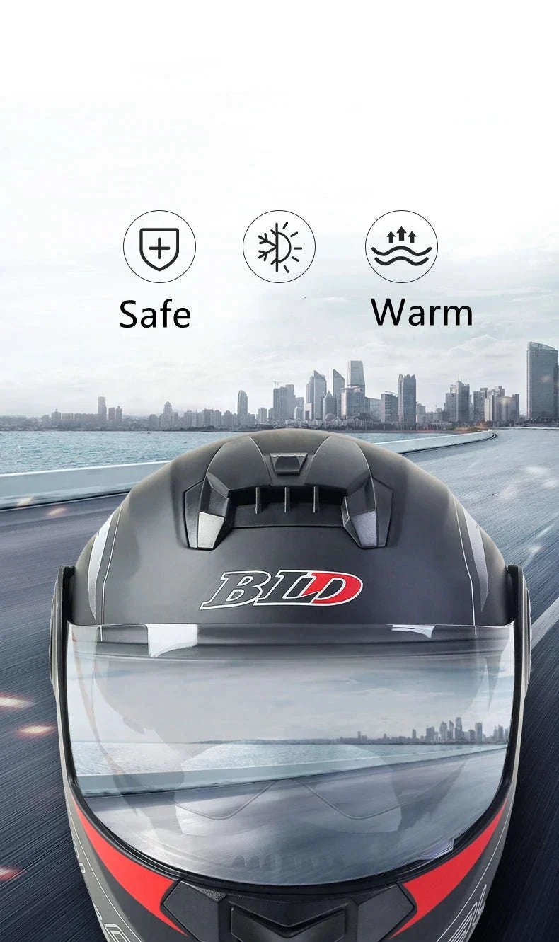 Dual Lens Motorcycle Helmet for Clear Vision and Protection - Image 8