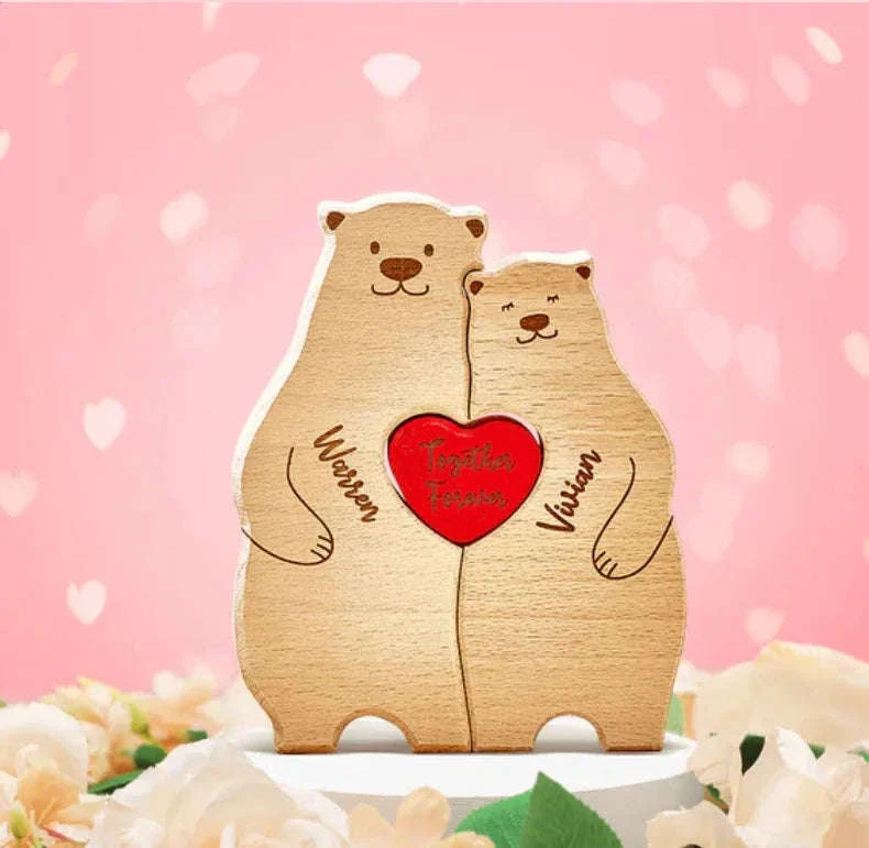 Personalized Wooden Bear Family Puzzle Custom Name Home Decor Gift - Image 8