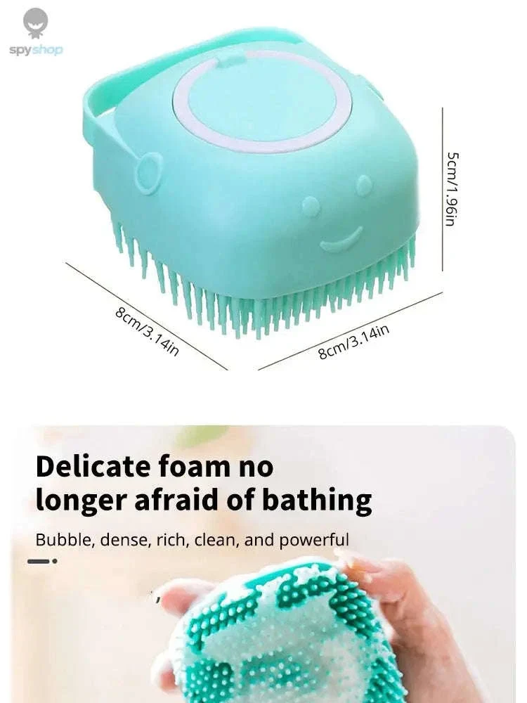 Pet Bathing Brush with Shampoo Dispenser and Soft Silicone Bristles - Image 10