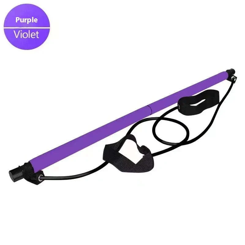 Pilates Stick with Resistance Bands for Full-Body Home Workout - Image 15