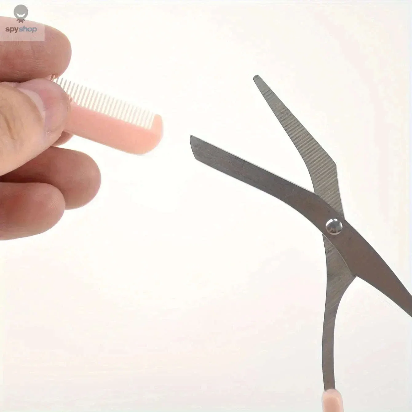 Pink Eyebrow Scissors with Built-In Comb and Control - Image 3