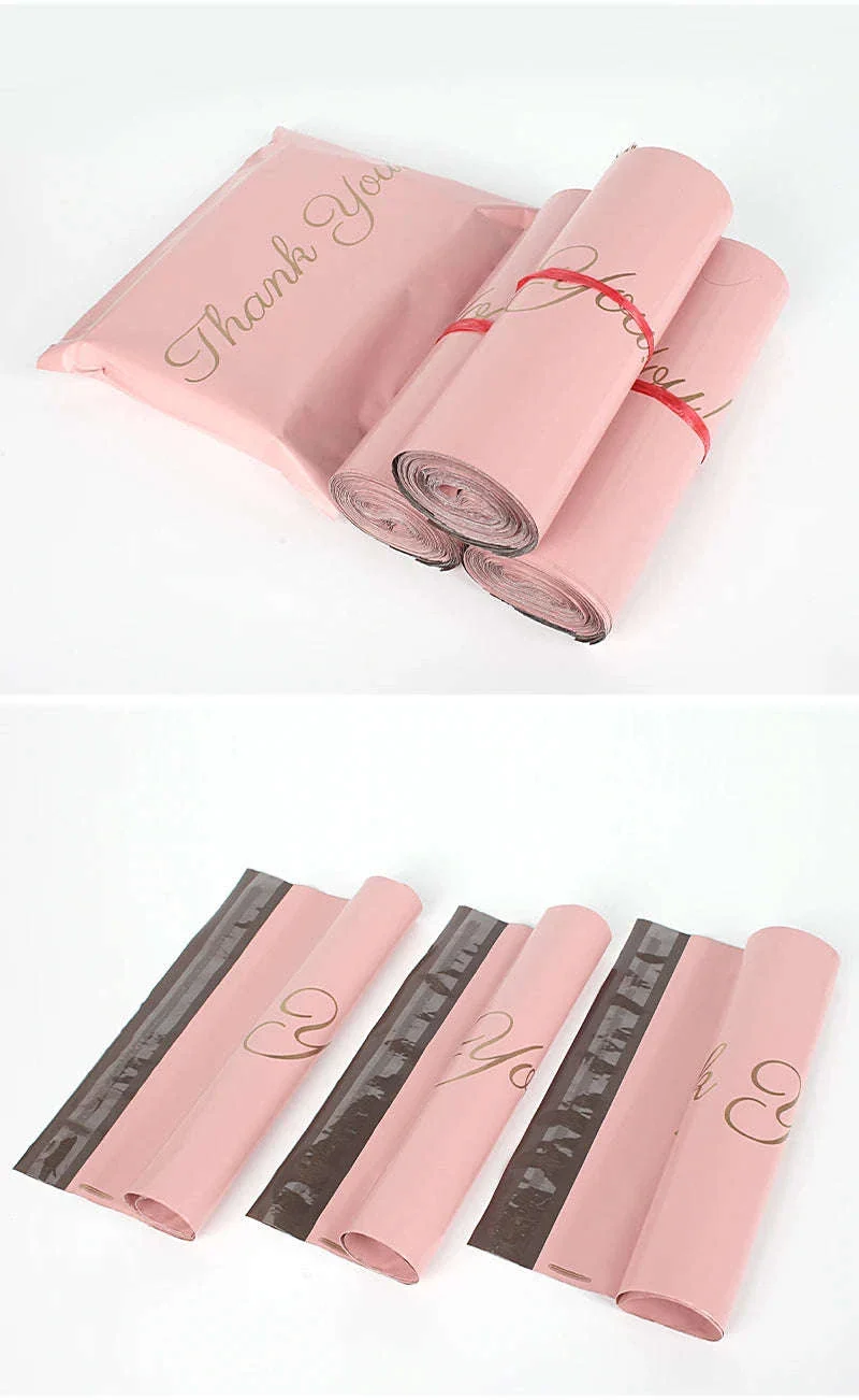 Pink Poly Mailing Pouch with Thank You Design for Shipping - Image 13