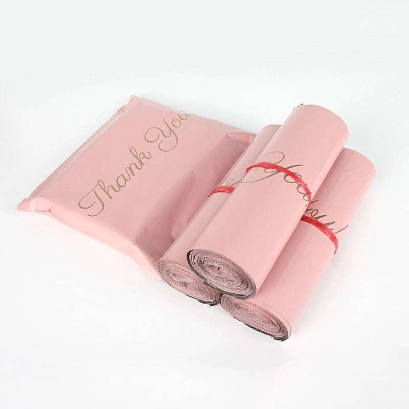 Pink Poly Mailing Pouch with Thank You Design for Shipping - Image 5