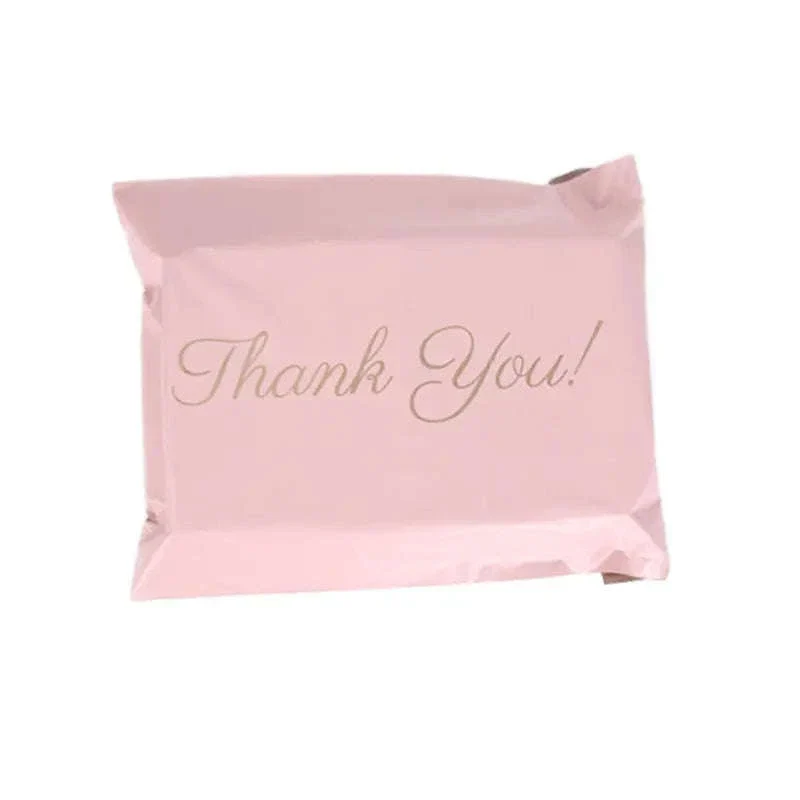 Pink Poly Mailing Pouch with Thank You Design for Shipping - Image 7