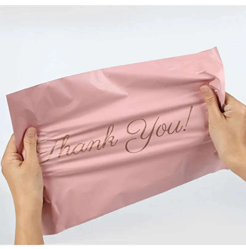 Pink Poly Mailing Pouch with Thank You Design for Shipping - Image 9