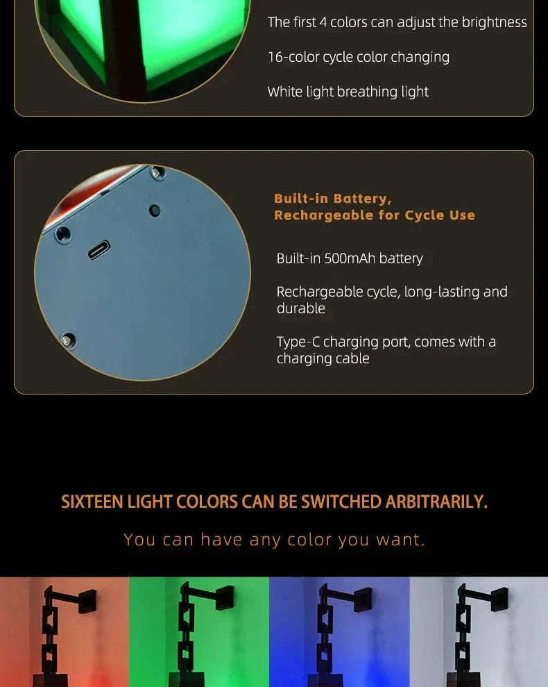 Pixel Style LED Night Light Lantern with 16 Colors and Remote Control - Image 11