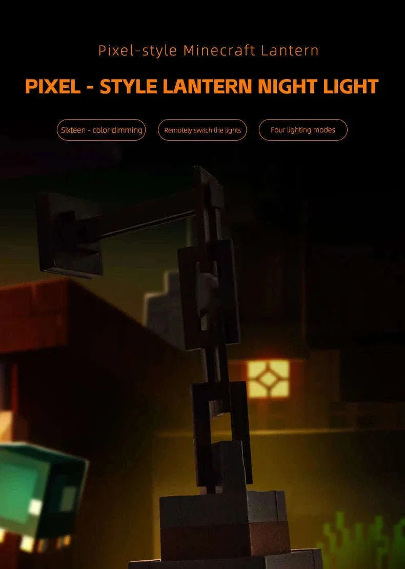 Pixel Style LED Night Light Lantern with 16 Colors and Remote Control - Image 7