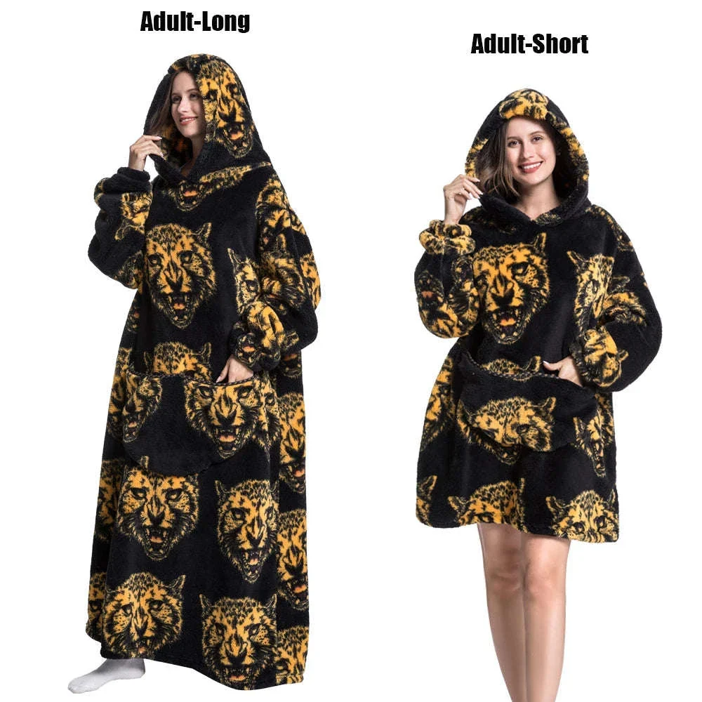 Plush Fleece Blanket Hoodie for Men and Women - Image 24