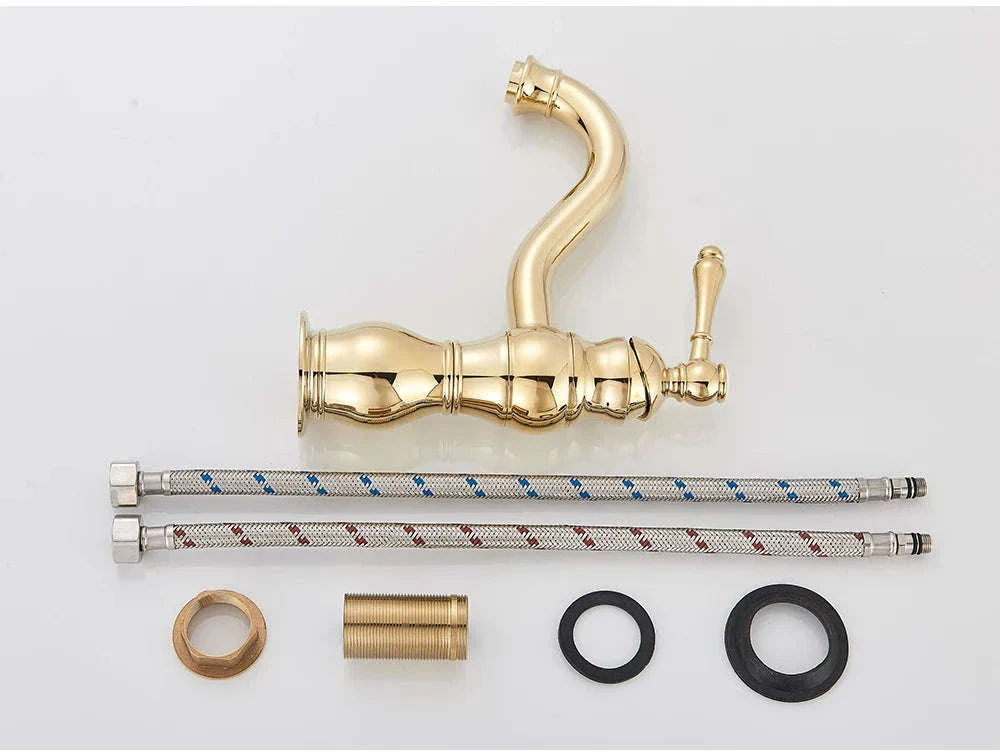 Antique Brass Basin Faucet Mixer Tap with Ceramic Valve - Image 40