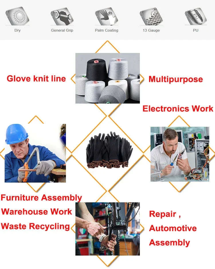 Breathable Polyurethane Work Gloves for Grip and Comfort - Image 16
