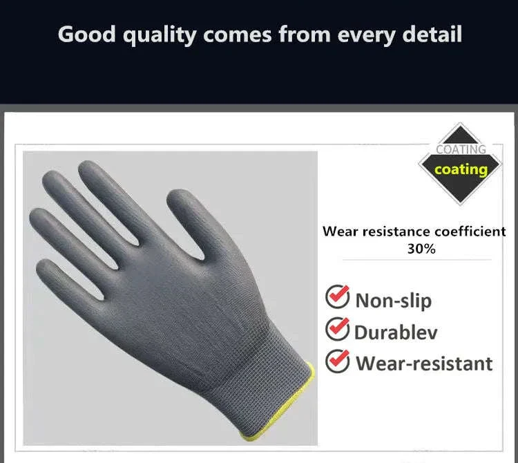 Breathable Polyurethane Work Gloves for Grip and Comfort - Image 9