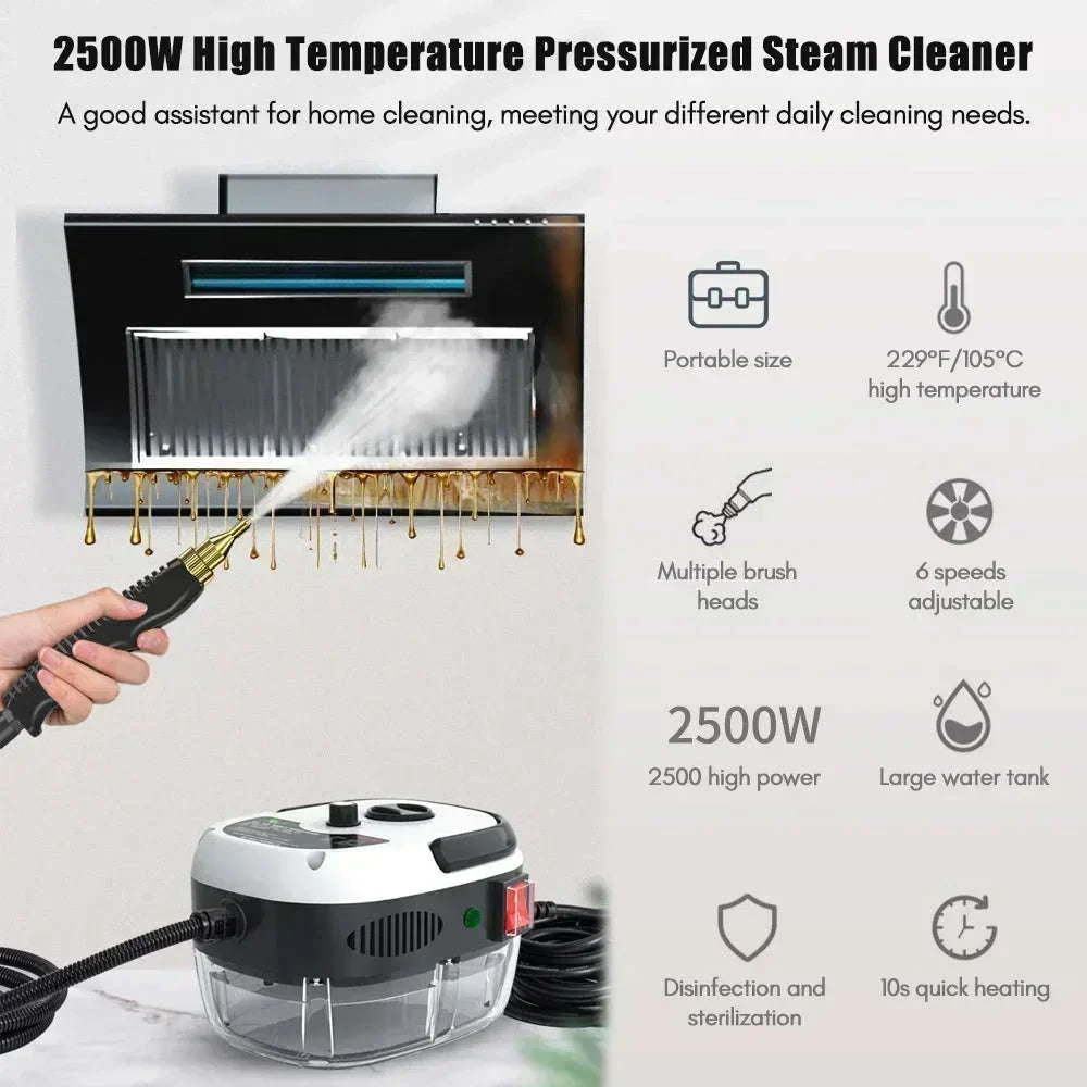 2500W Portable High Pressure Steam Cleaner for Home & Car - Image 2