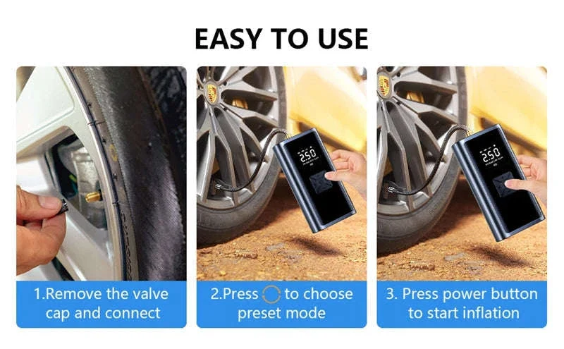 Portable Air Compressor for Car, Bike Tires and Sports Gear - Image 24