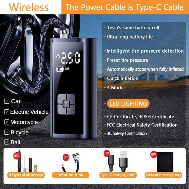 Portable Air Compressor for Car, Bike Tires and Sports Gear - Image 33