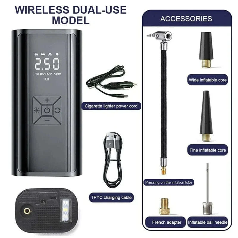 Portable Air Compressor for Car, Bike Tires and Sports Gear - Image 36