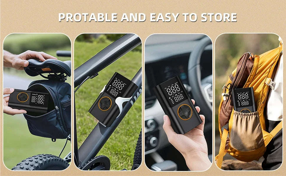 Portable 150PSI Tire Inflator Air Pump with Power Bank & LED Light - Image 10