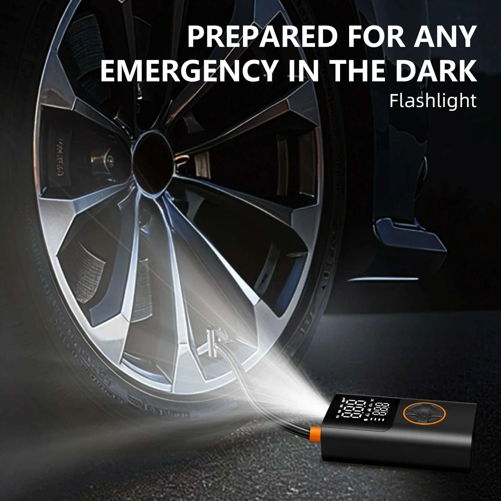 Portable 150PSI Tire Inflator Air Pump with Power Bank & LED Light - Image 3