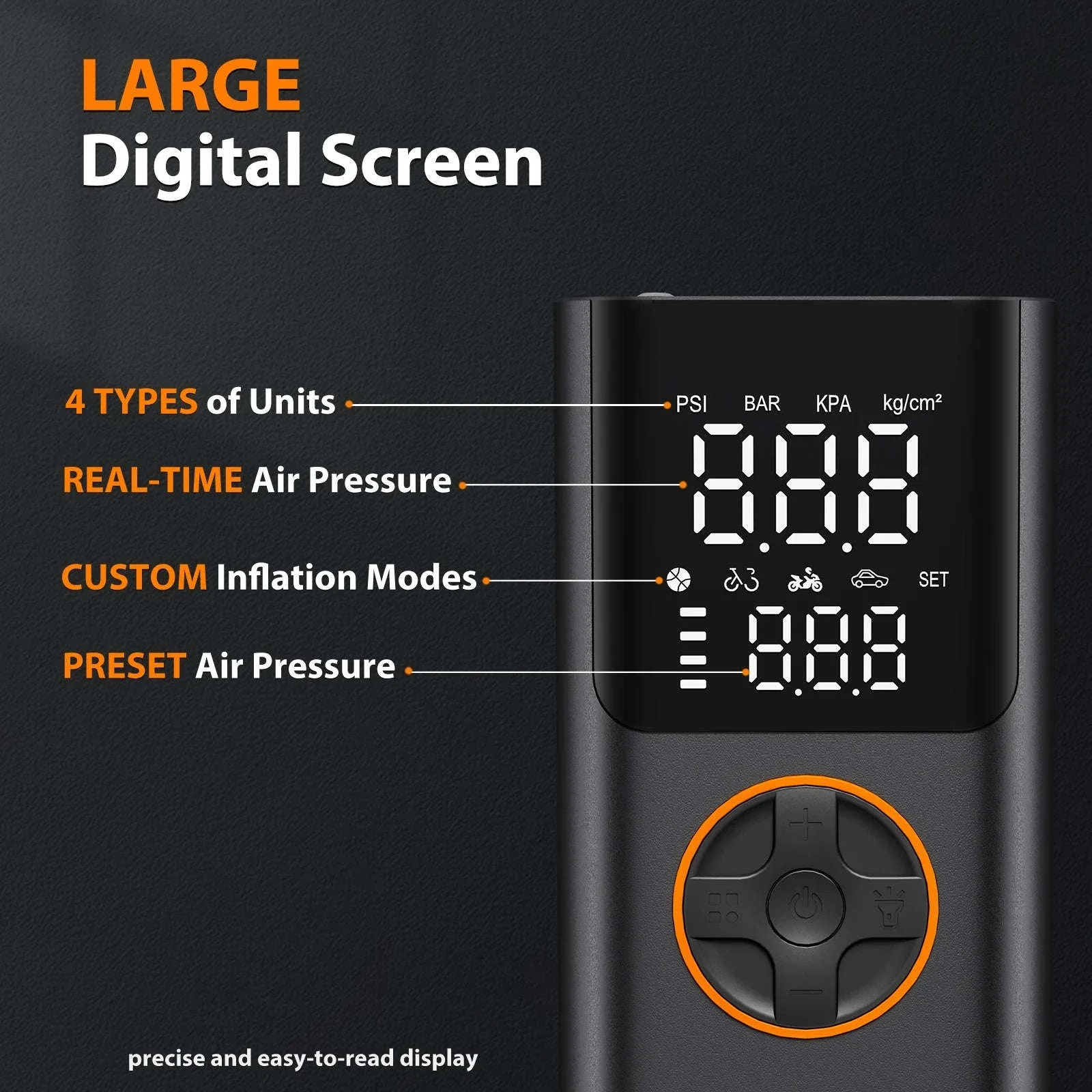Portable 150PSI Tire Inflator Air Pump with Power Bank & LED Light - Image 6