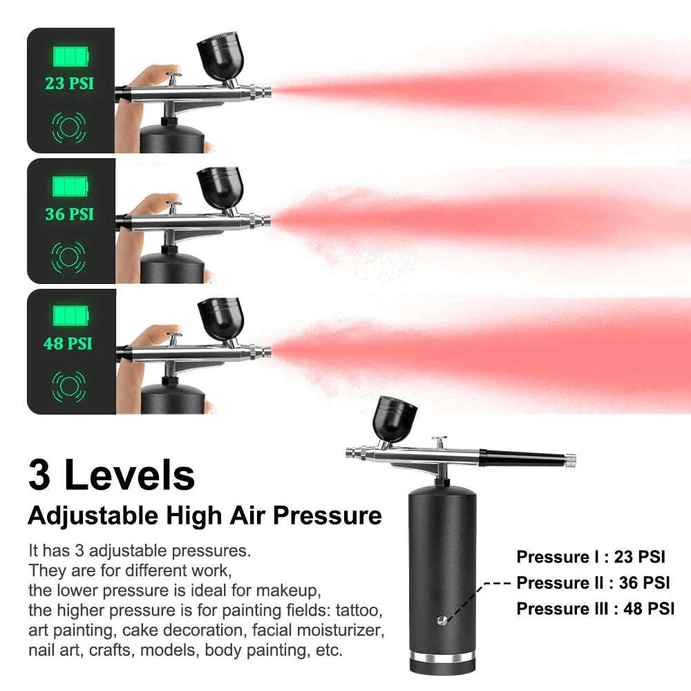 Airbrush Compressor Mini Spray Gun Kit for Fine Detail Work - Image 3