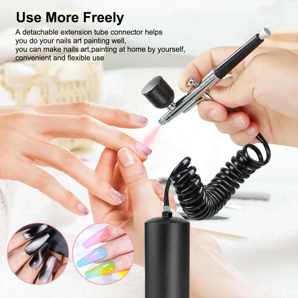 Airbrush Compressor Mini Spray Gun Kit for Fine Detail Work - Image 5